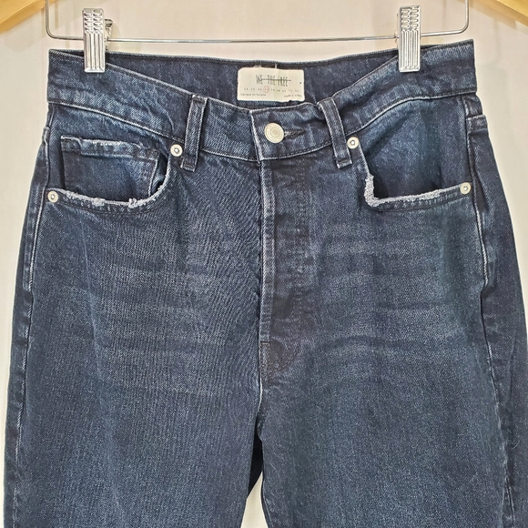 Free People We The Free Stella Skinny Jeans 27 Lulworth Blue Raw Hem Button Fly - Picture 7 of 12